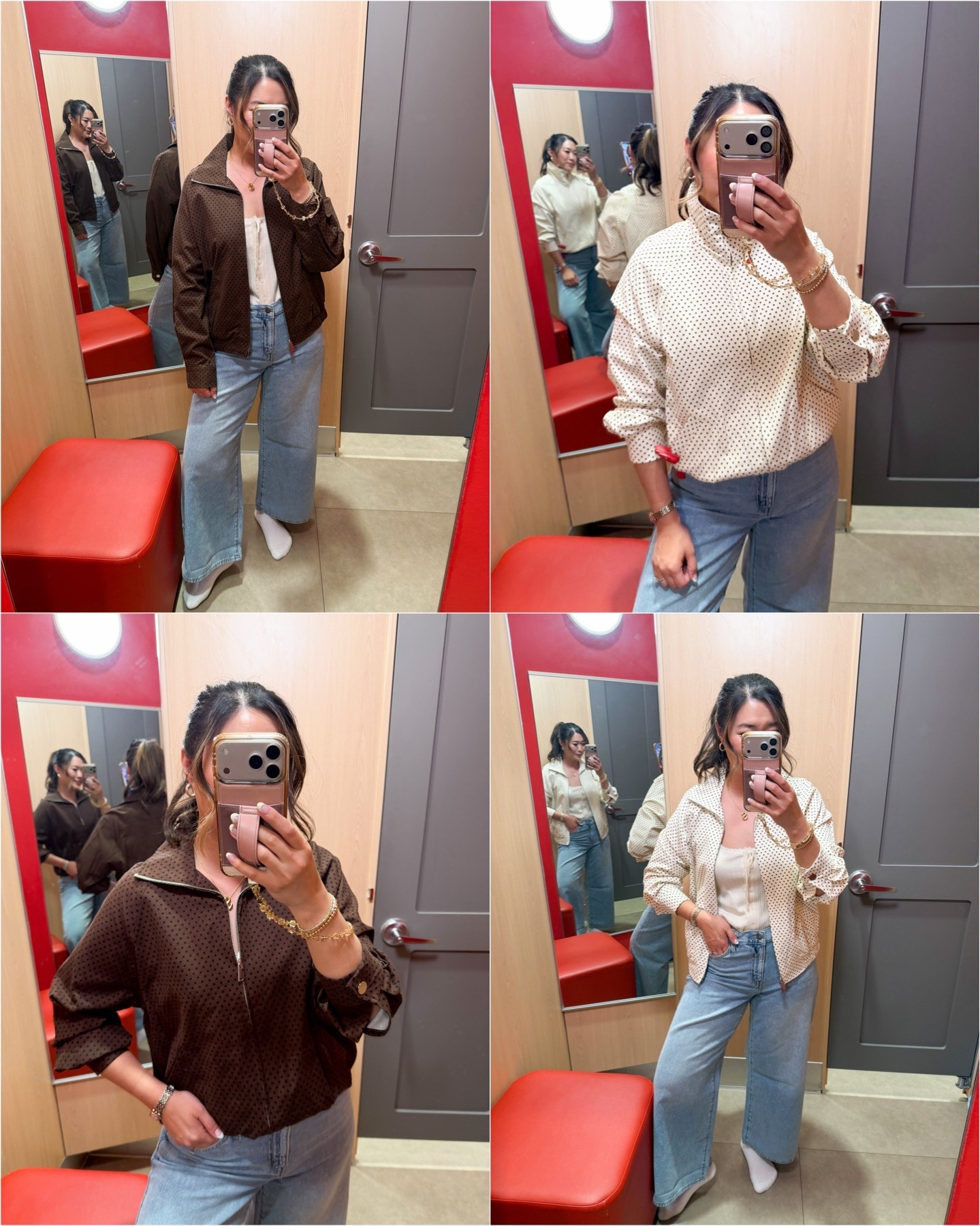 Target Polka dot jacket!! Love it in brown and cream, but help me decide!!!