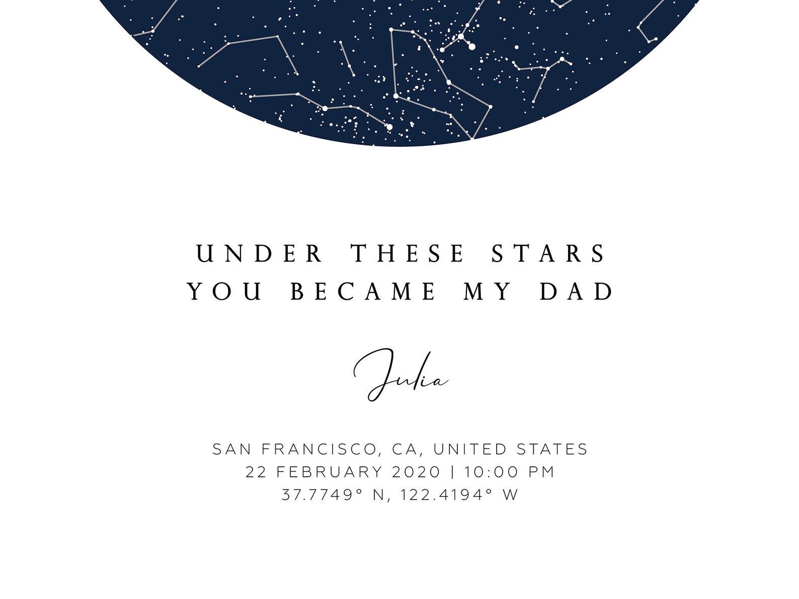 The Day You Became My Daddy, Custom Star Map Night Sky by Date Print. Personalized Fathers Day Gi... | Etsy (US)