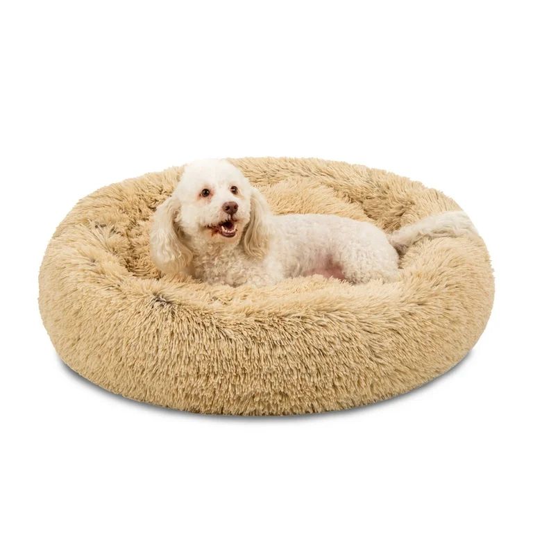 Best Choice Products Self-Warming Plush Shag Fur Donut Calming Dog Bed Cuddler w/ Water-Resistant... | Walmart (US)