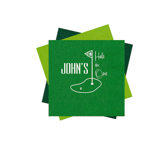 Hole in one birthday napkins, Golf birthday party, Golf birthday napkins, Kids birthday party fav... | Etsy (US)