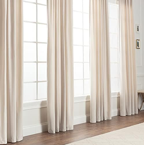 Chanasya Off White Velvet Curtains Panel Set 2 -Piece - Classy Grommet Partial Blackout Curtain R... | Amazon (US)
