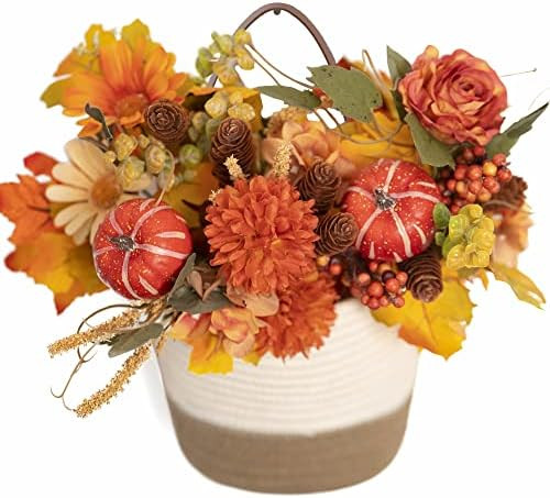 4 Pack Artificial Flowers with Hanging Basket, Anna's Whimsy Artificial Silk Flower Bouquets with... | Amazon (US)