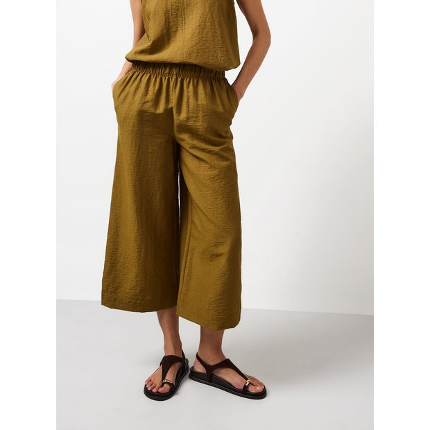 Black Cropped Palazzo Leg Culottes M | Tu Clothing