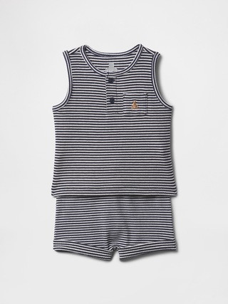 Baby TinyRib Henley Outfit Set | Gap (US)