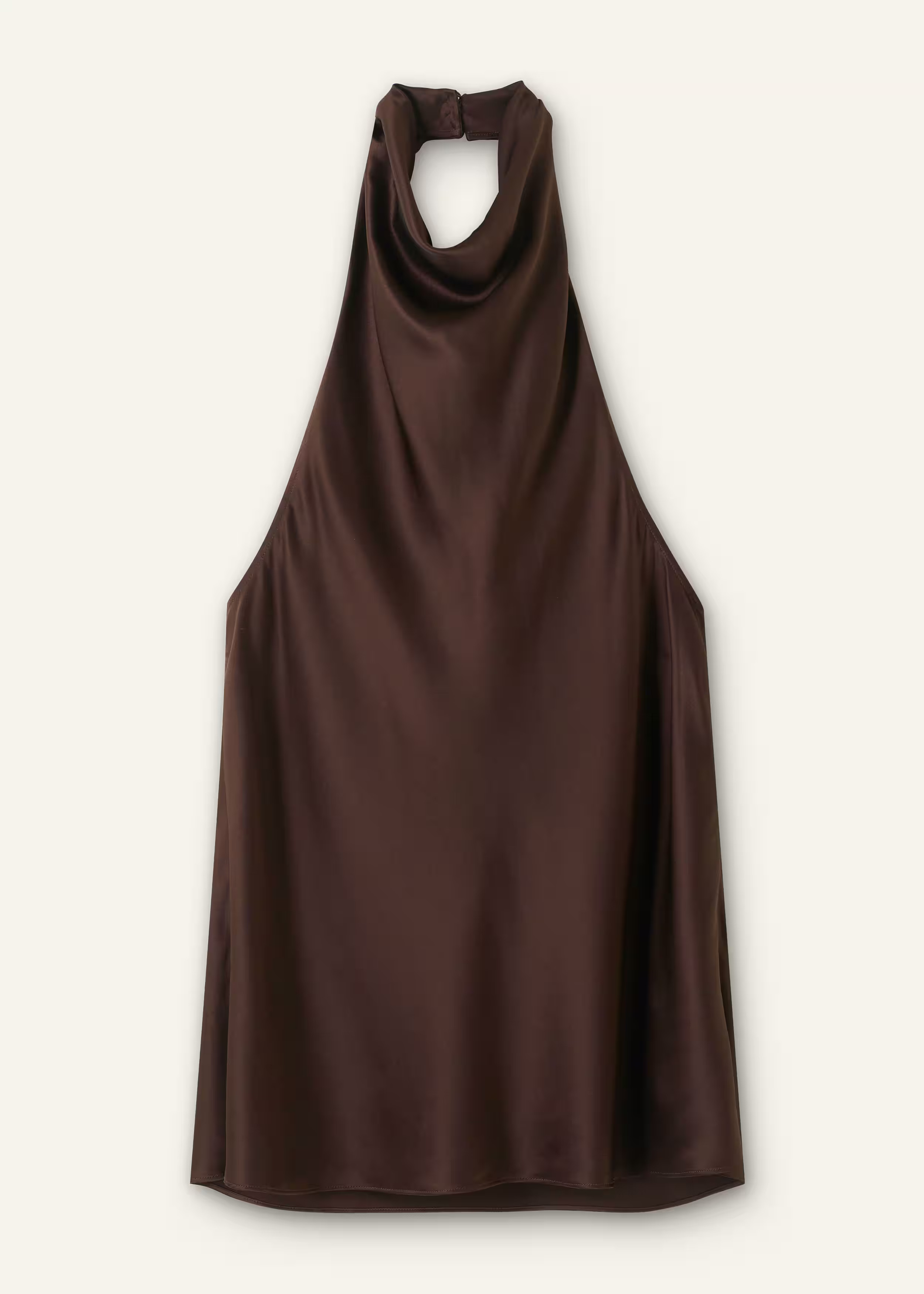 Women's Brown Halterneck Low Back Top | ME+EM | ME+EM Global (Excluding US)