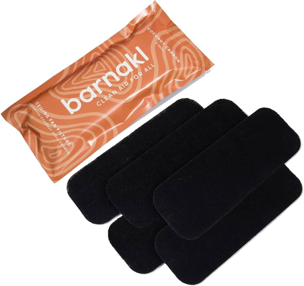 Ceiling Fan Filters | Unscented Activated Coconut Shell Carbon Filter | Easy-Stick Ceiling Fan Ai... | Amazon (US)