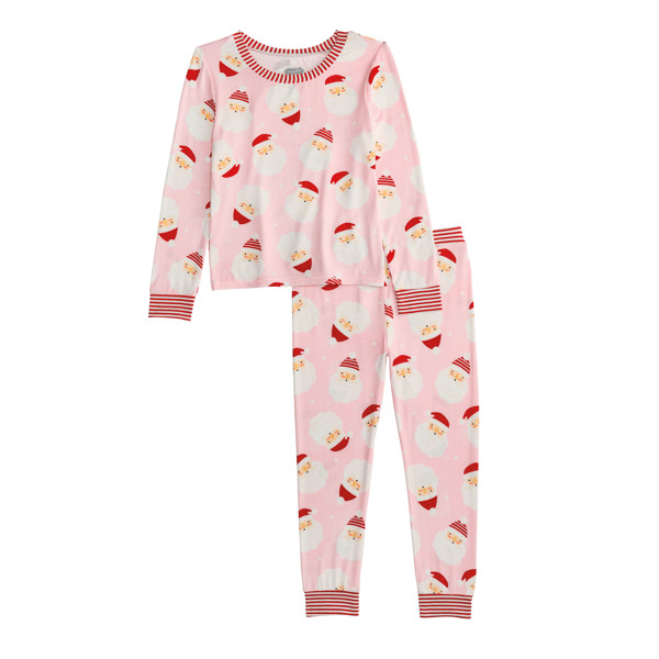 Pink Santa Glow Toddler Pajamas | Mud Pie