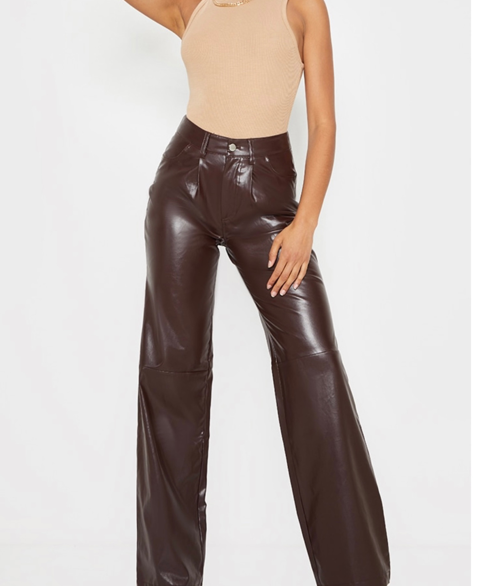 Chocolate faux leather pants styled with corset or oversized sweater 

#LTKsalealert #LTKSeasonal #LTKstyletip