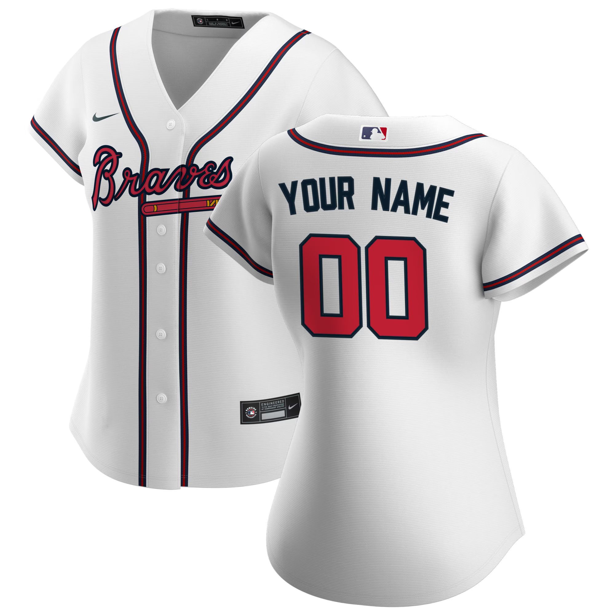 Women's Atlanta Braves Nike White Home Replica Custom Jersey | MLB Shop