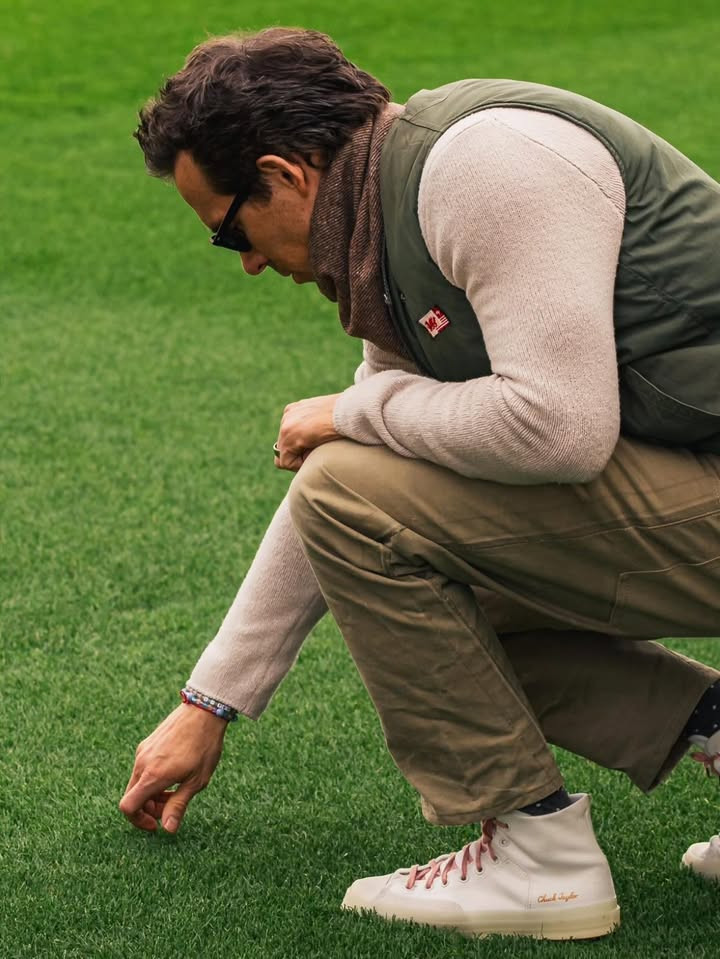 Ryan Reynolds at Wrexham wearing Converse hi tops. 

 

#LTKActive #LTKOver40 #LTKMens