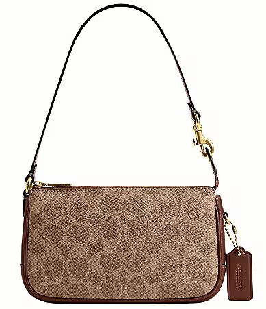 COACH Bleecker Plaza 18 Signature Canvas Shoulder Bag - Tan/Brown | Dillard's