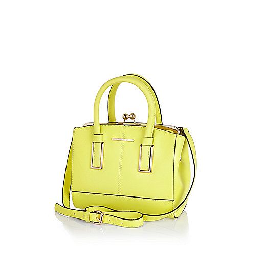 Yellow mini structured tote bag | River Island (UK & IE)