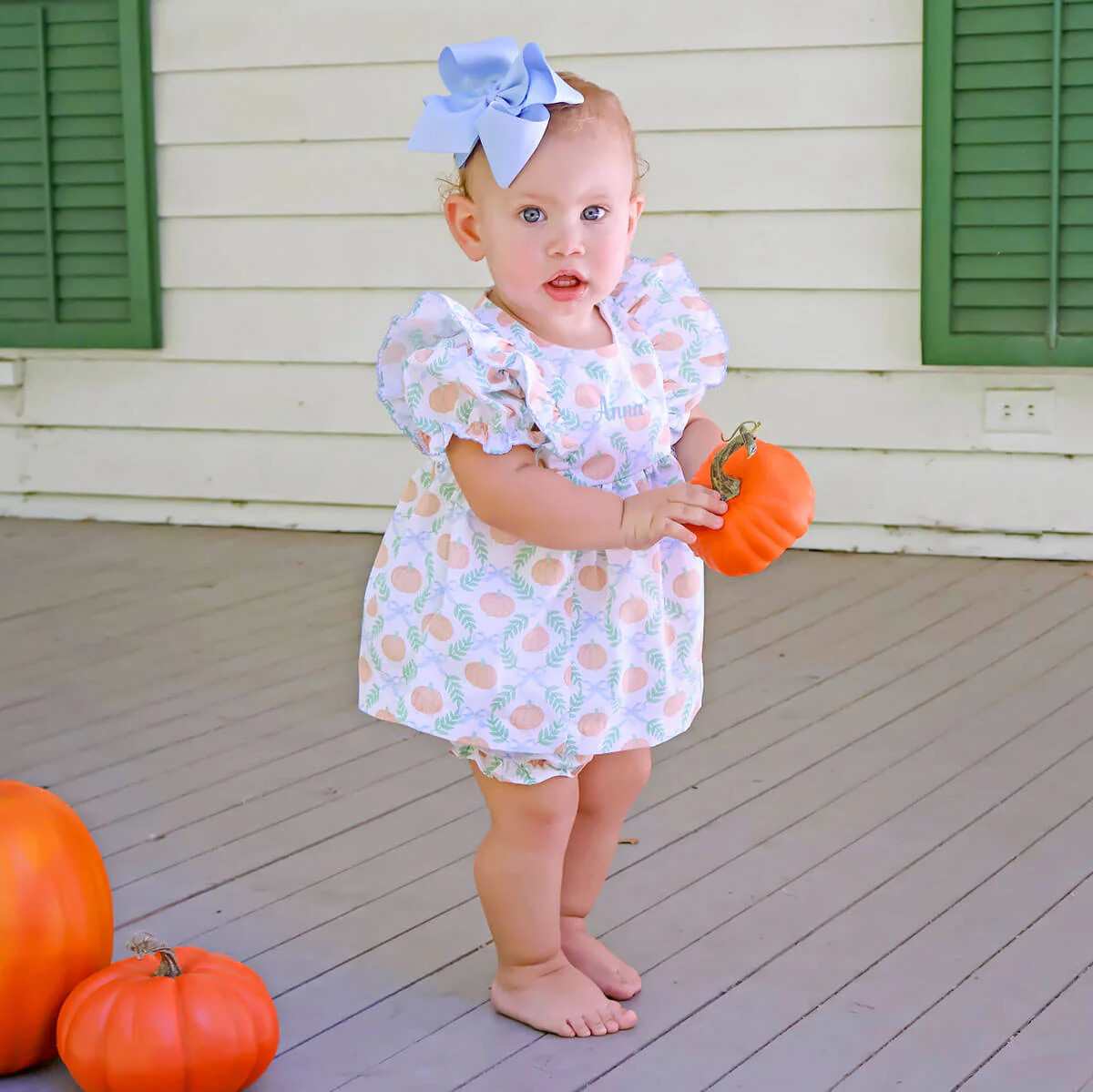 Harvest Pumpkin Print Alice Bloomer Set | Classic Whimsy
