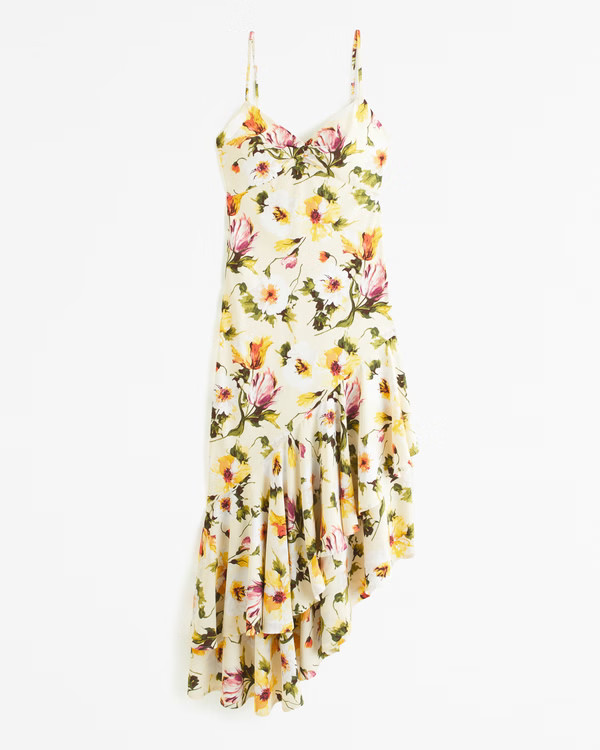 Drama Asymmetrical Ruffle Maxi Dress | Abercrombie & Fitch (US)