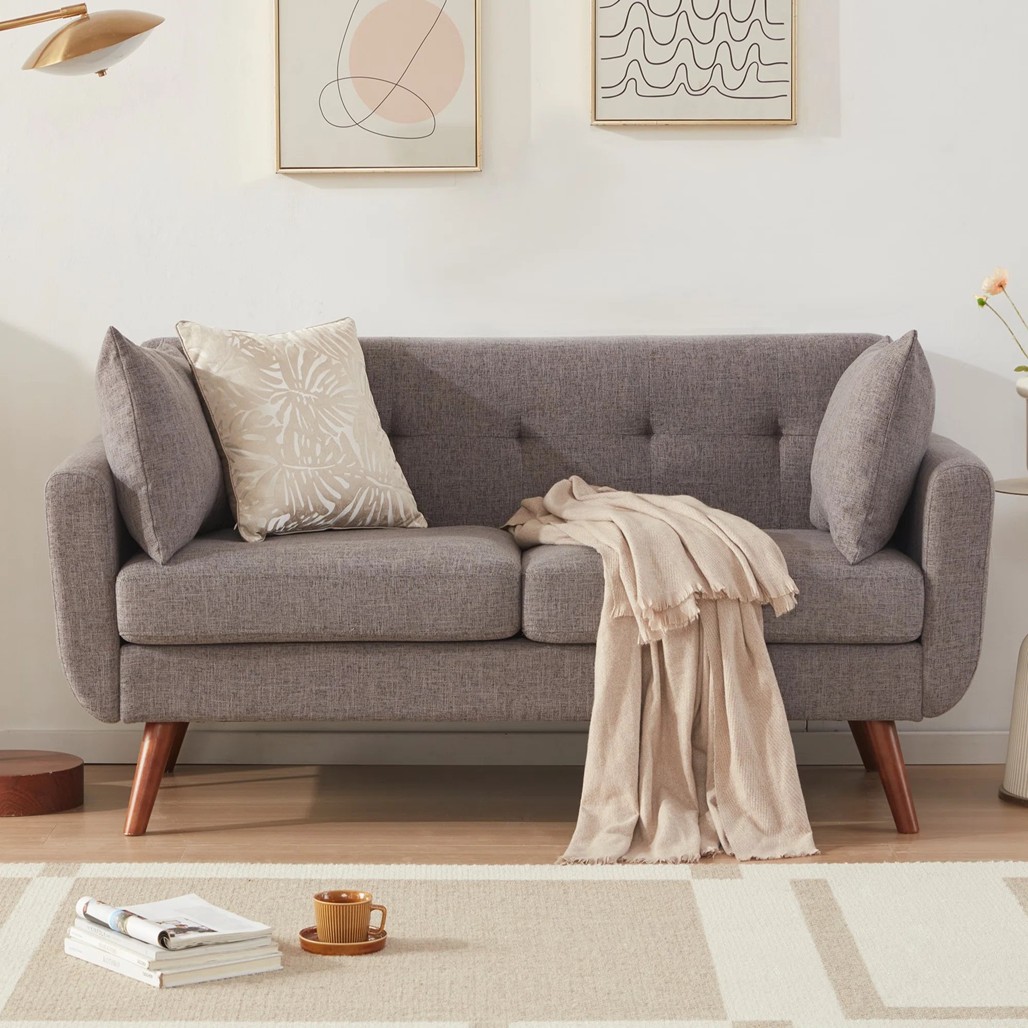 Corrigan Studio® 67" Square Arm Loveseat & Reviews | Wayfair | Wayfair North America