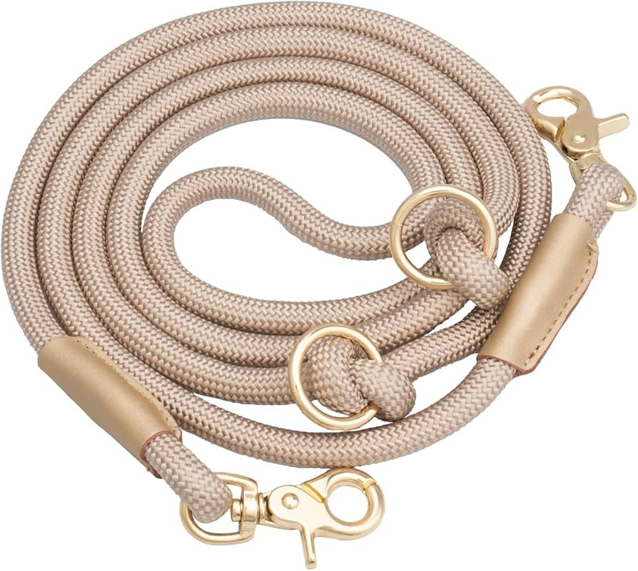 Multifunctional 7FT Hands Free Crossbody Nylon Rope Dog Leash, 2 Snap Hooks Dog Leash Hands Free ... | Amazon (US)