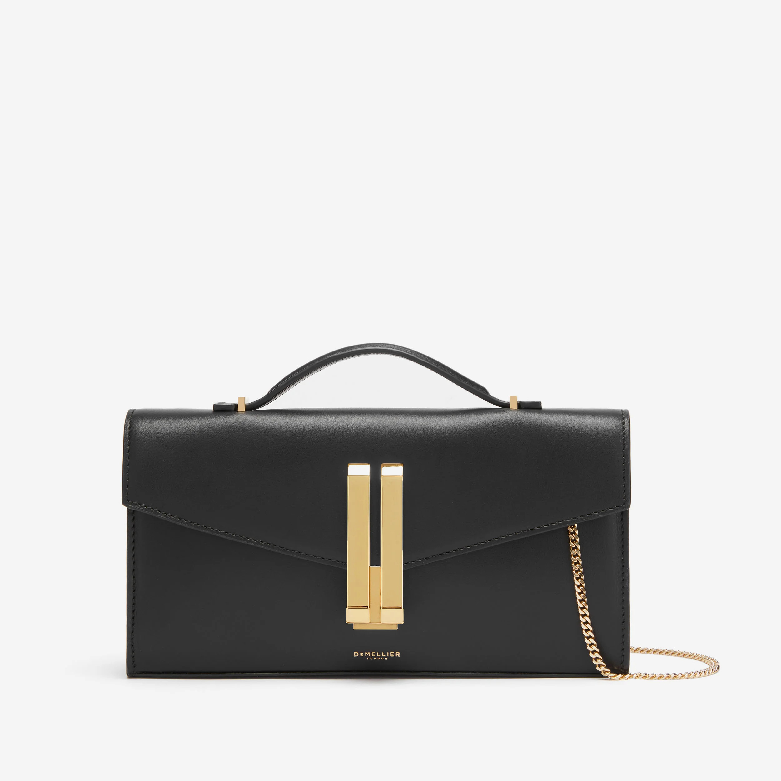 DeMellier The Vancouver Clutch in Black Smooth Leather Clutch | DeMellier