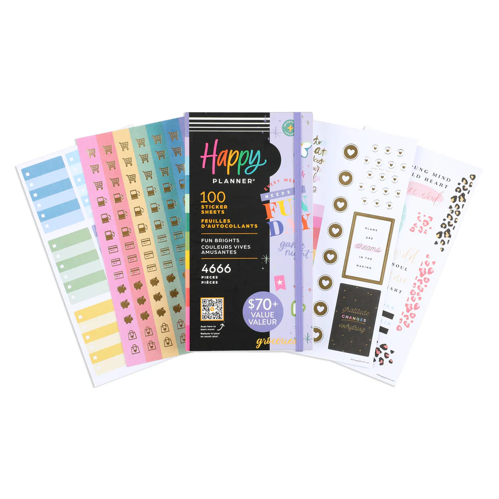 Mega Value Pack Stickers - 100 Sheets - Fun Brights | Happy Planner