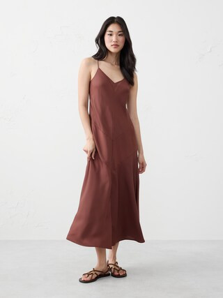 Strappy V-Panel Midi Dress | Banana Republic Factory