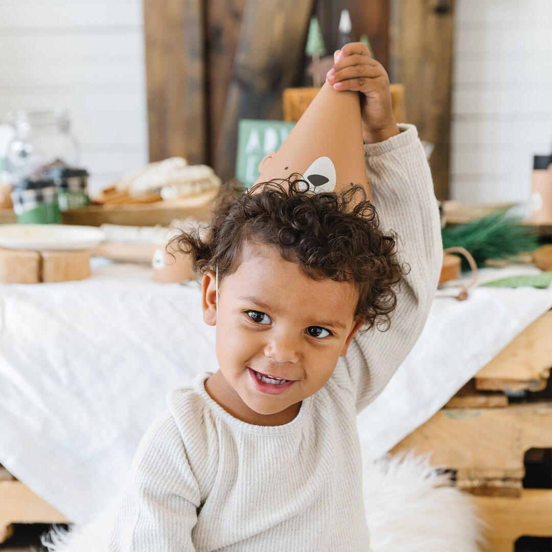 Bear Party Hats - Woodland Birthday Decorations, Bear Party Supplies, Adventure Party Hats, Fores... | Etsy (US)