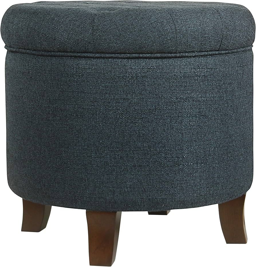 HomePop Home Decor | Upholstered Round Velvet Tufted Foot Rest Ottoman | Ottoman with Storage for... | Amazon (US)