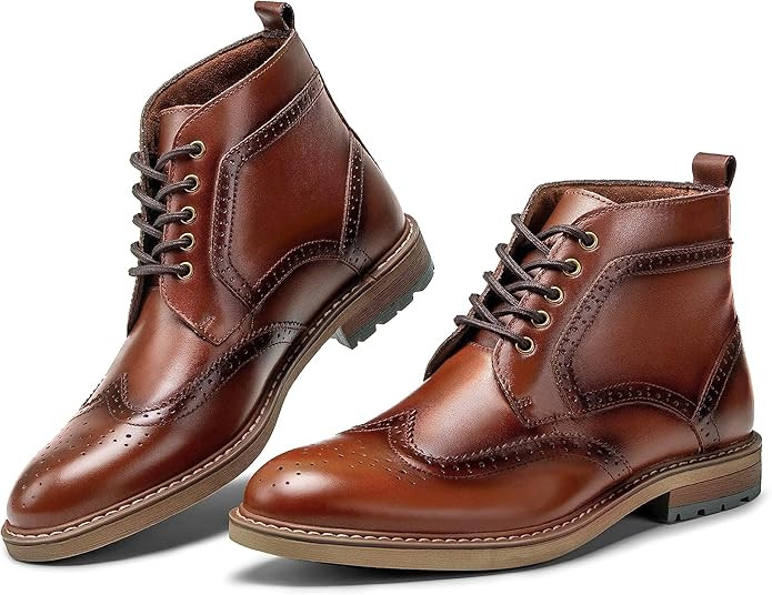 Mens Dress Boots Fashion Dress Boot For Men Oxford Ankle Boots Black Dress Boots Genuine Leather ... | Amazon (US)