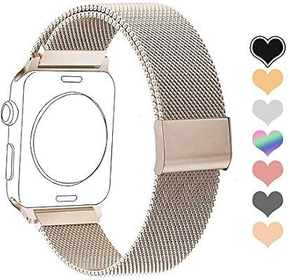 Letuboner Compatible for Apple Watch Band 38mm 42mm 40mm 44mm,Stainless Steel Mesh Magnetic Wrist... | Amazon (US)
