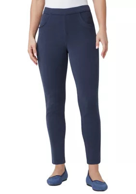 HUE Women's Butter Twill Jean Style Leggings, Navy Blue, Small | Belk