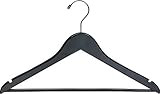 The Great American Hanger Company Black Wood Suit Hanger w/Solid Wood Bar, Box of 50 Space Saving 17 | Amazon (US)