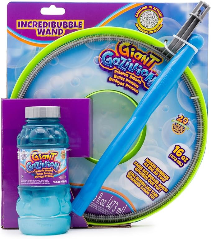 Gazillion Bubbles Incredible Bubble Wand - Make Gigantic Bubbles & Delight Friends W/ 16 Oz Giant... | Amazon (US)