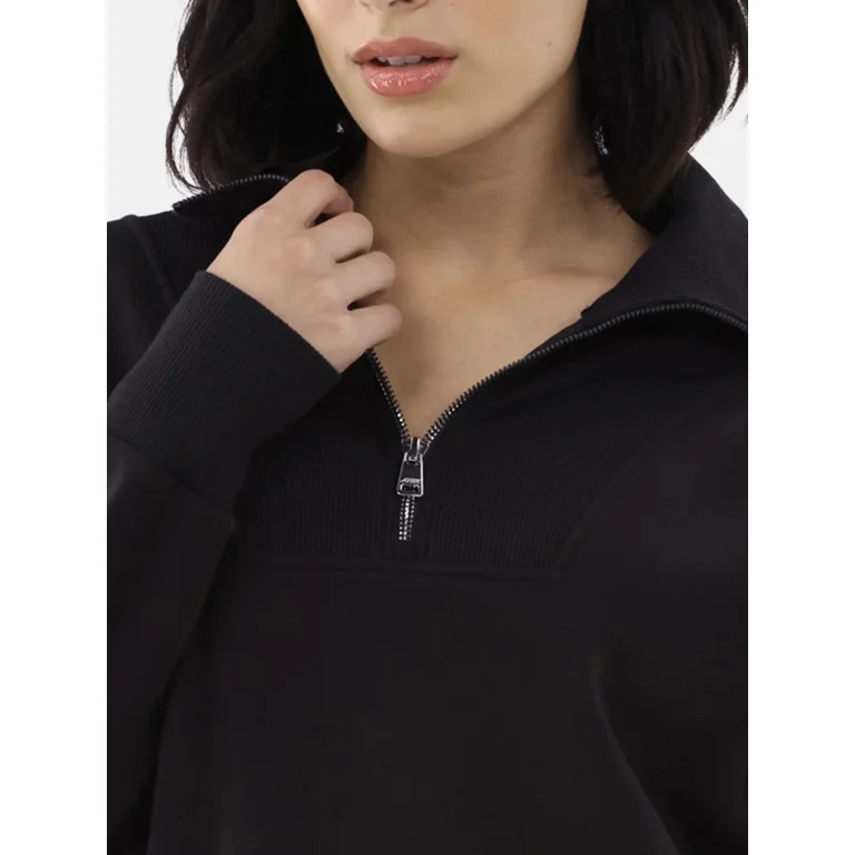 Avia Women's and Women's Plus Fleece-Lined Quarter-Zip Pullover, Sizes XS-4X | Walmart (US)
