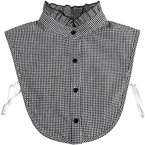 LoudSung Fake Collar Detachable Blouse False Collar Half Shirts Collar Plaid Designed Top Elegant... | Amazon (US)