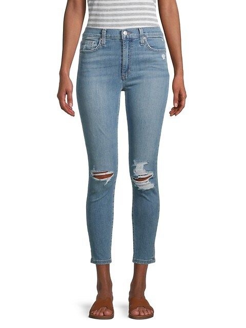 High-Rise Distressed Cropped Skinny Jeans | Saks Fifth Avenue OFF 5TH