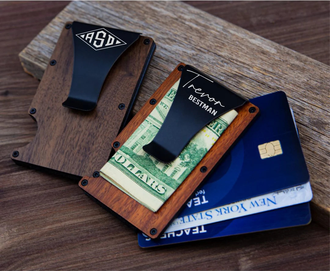 Groomsman Wallet Money Clip, Groomsmen Gifts, Mens Personalized Card Holder, Groomsman Gifts - Et... | Etsy (US)