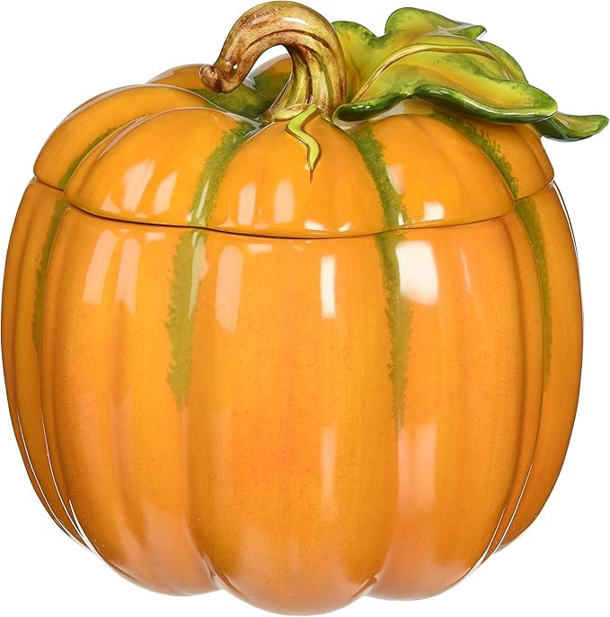 Cosmos 10365 Fine Ceramic Pumpkin Box, 6-1/8-Inch Orange | Amazon (US)