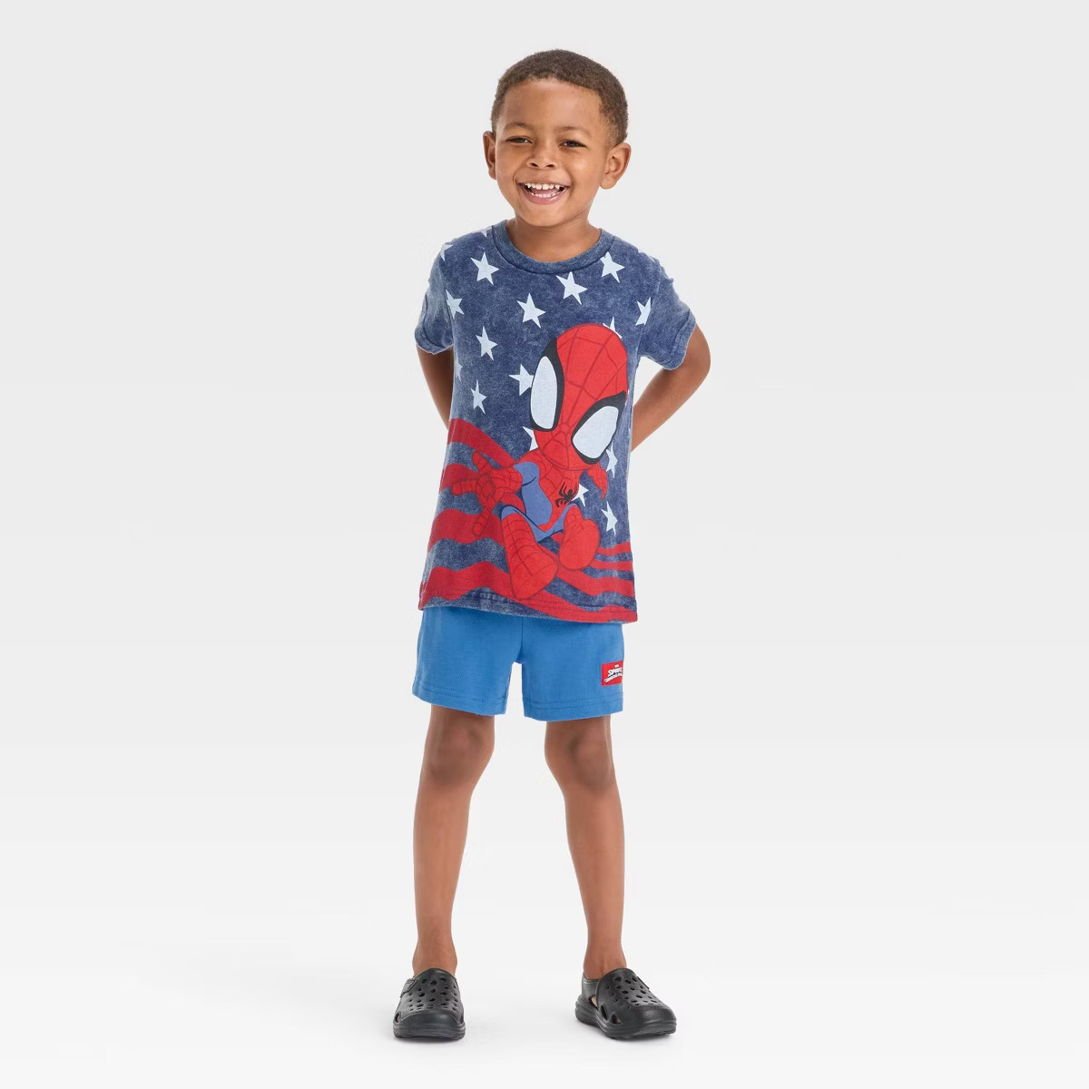 Toddler Boys' 2pc Marvel Spidey and Friends Americana Short Sleeve T-Shirt and Shorts Set - Red/B... | Target