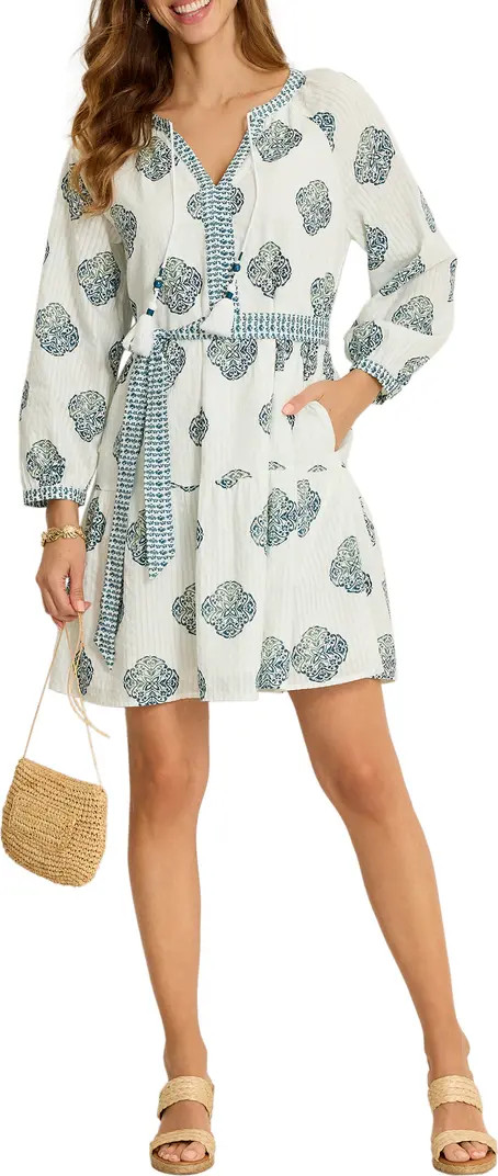Mosaic Shortes Long Sleeve Cotton Dobby Minidress, Rosemary Beach Dress, Beach OOTD | Nordstrom