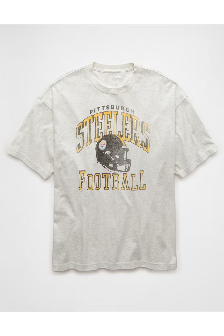 AE Boxy NFL Pittsburgh Steelers Graphic T-Shirt Men's Light Heather Gray XS | American Eagle Outfitters (US & CA)