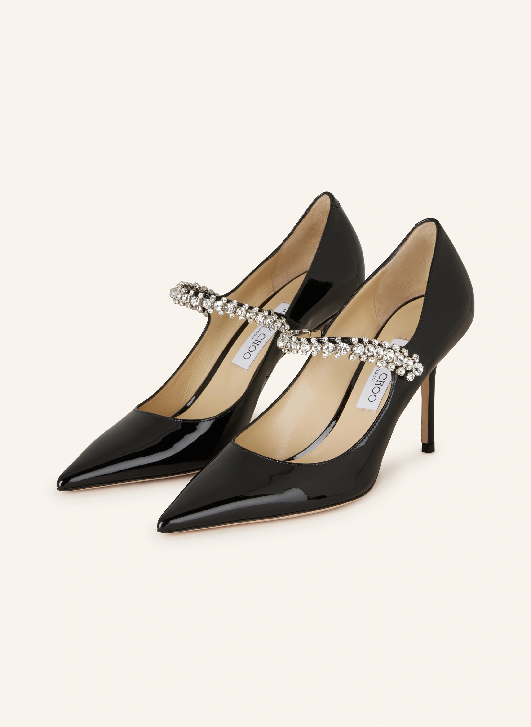 JIMMY CHOO Slingpumps BING 85 mit Schmucksteinen in schwarz | Breuninger (DACH)