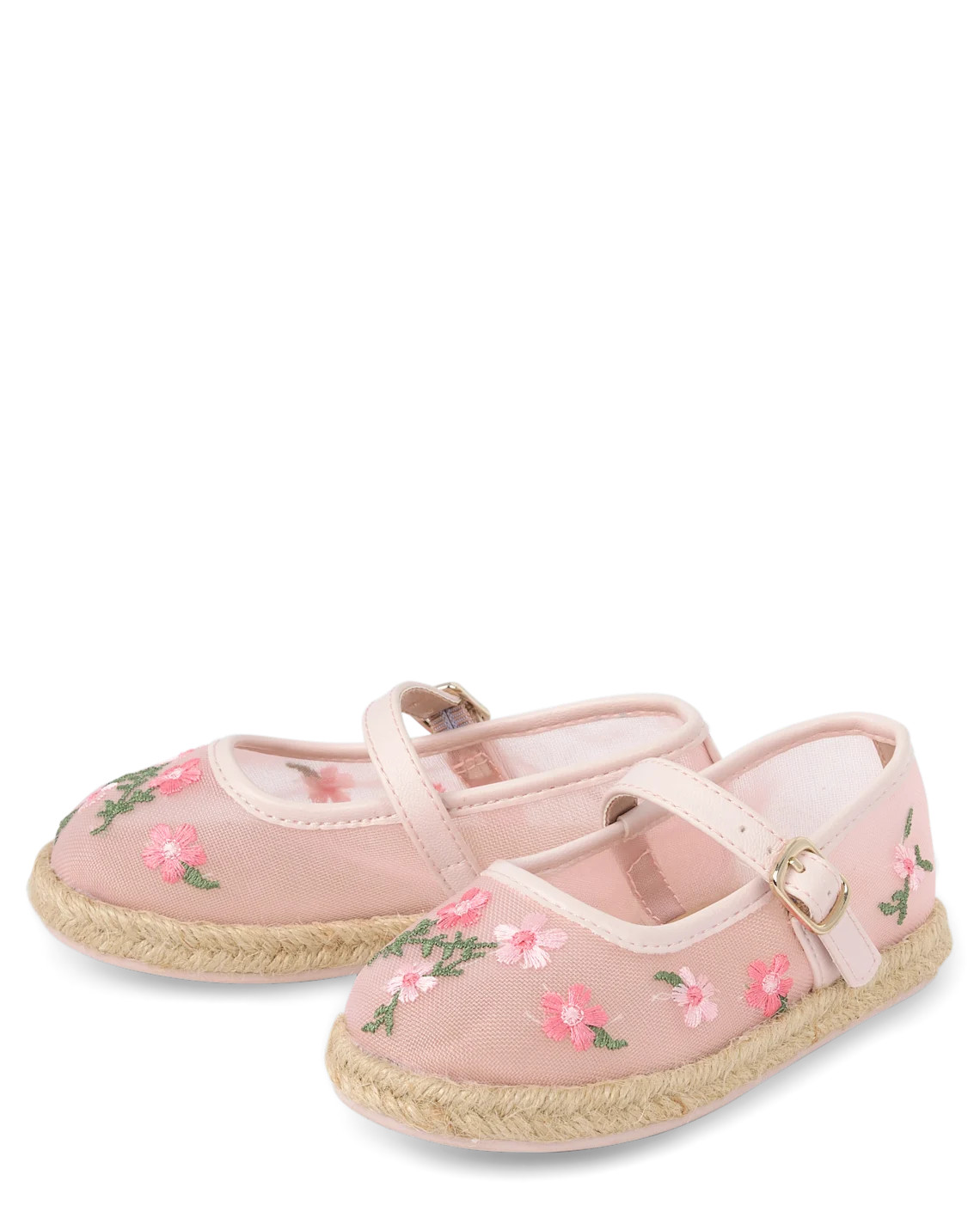 Toddler Girls Embroidered Floral Espadrille Flats - pink | The Children's Place