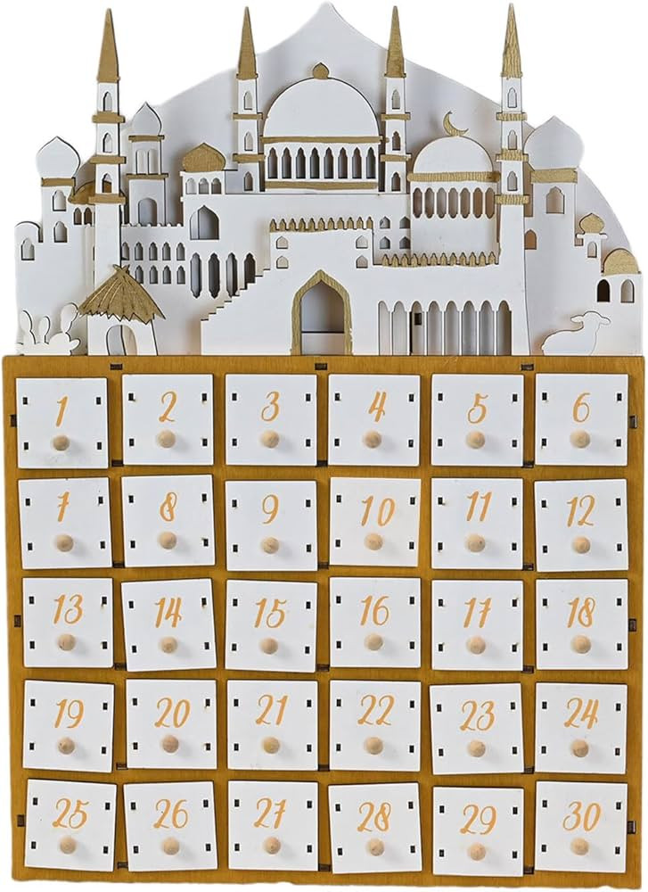 Wood Ramadans Advent Calendar with LED Lights and 30 Small Drawers Countdown for Eid Festivals Pa... | Amazon (CA)