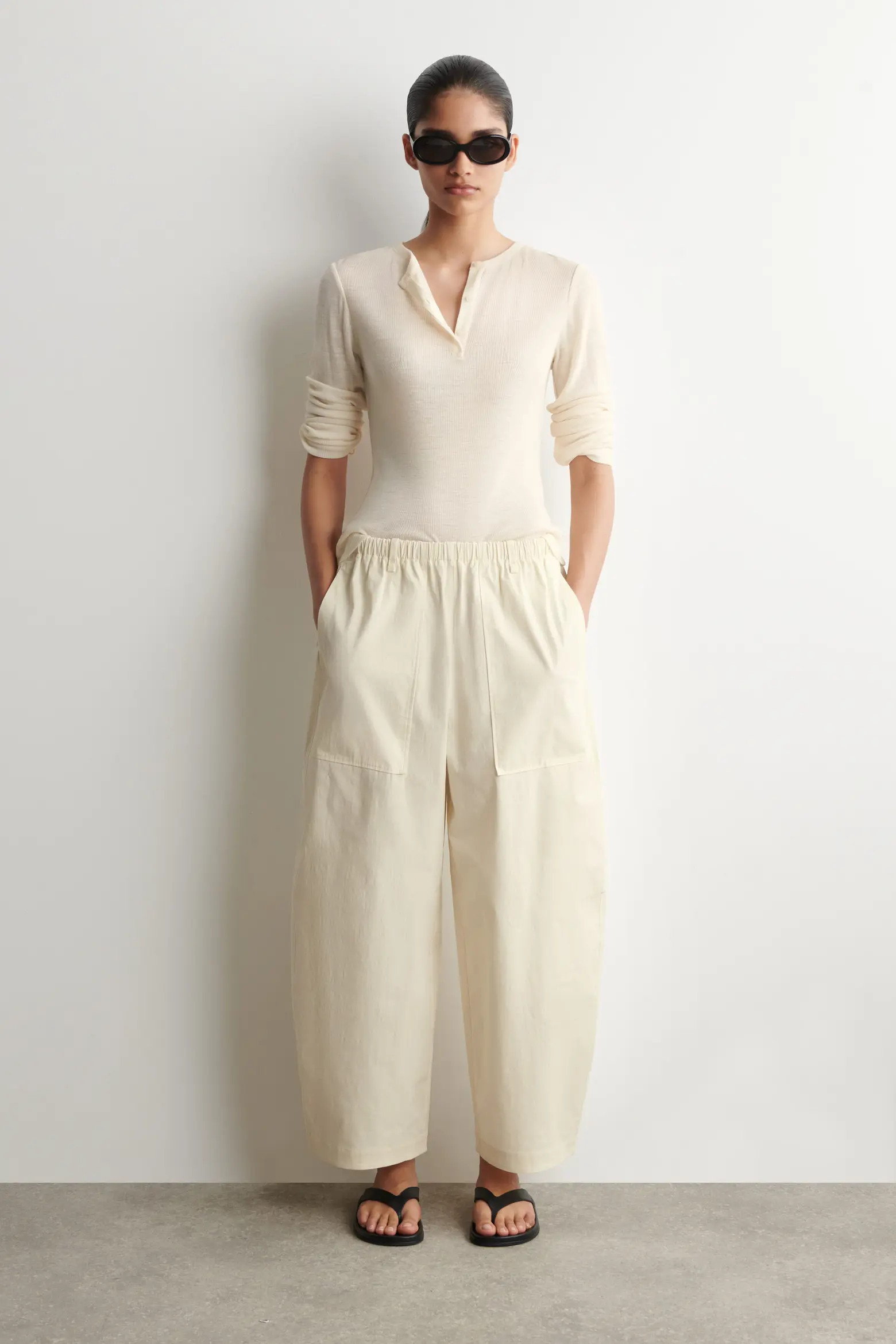 COS Cotton Barrel-leg Utility Pants (Women) | Nordstrom | Nordstrom