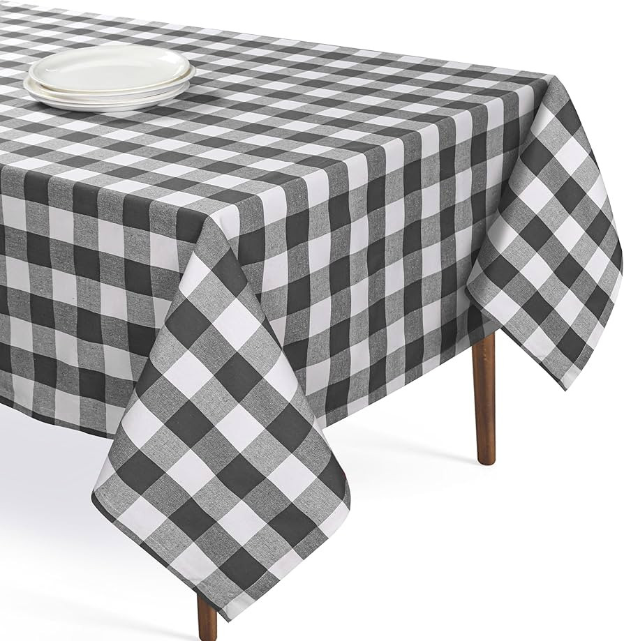 Buffalo Plaid Check 60"x84" Tablecloth 100% Cotton Washable Rustic Rectangle Table Cover Decorati... | Amazon (US)