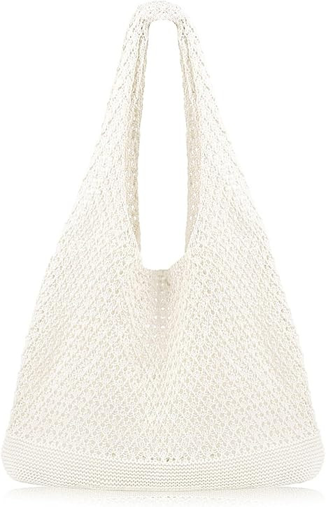 COOKOOKY Crochet Beach Tote bag Summer Beach Bag for Women Aesthetic Mesh Tote Bag Hippie Bag Kni... | Amazon (US)