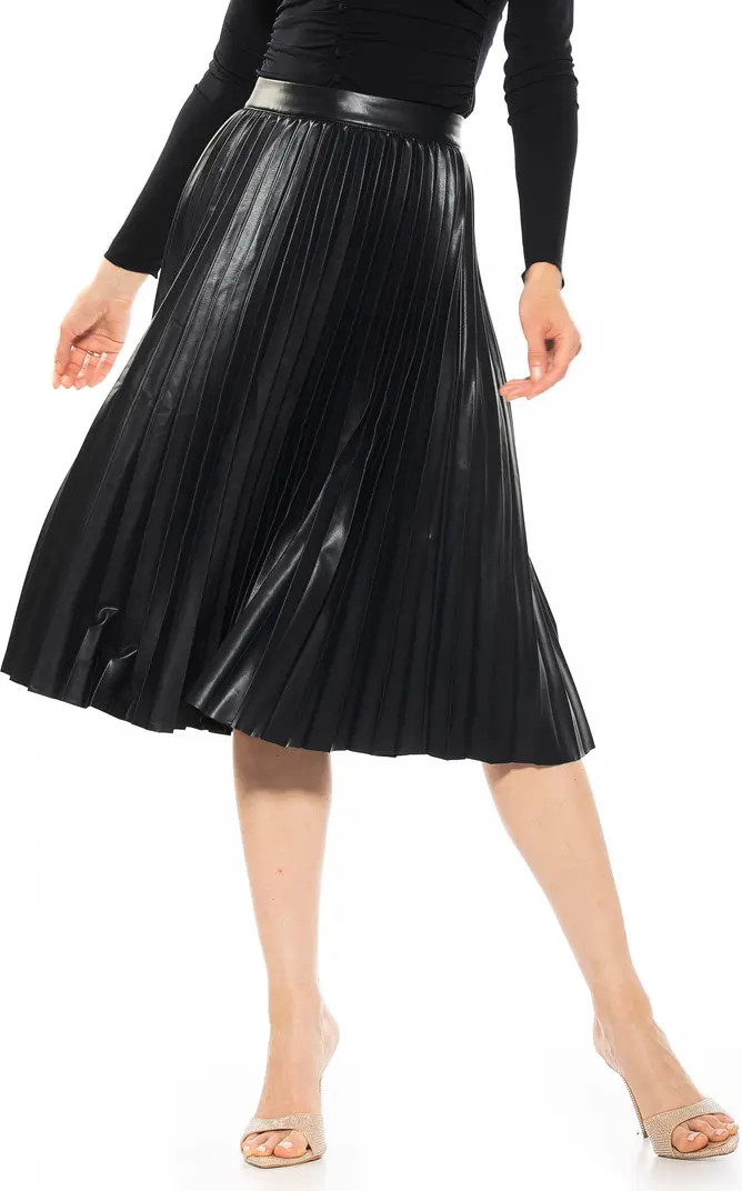Luca High Waist Pleated Faux Leather Skirt | Nordstrom Rack