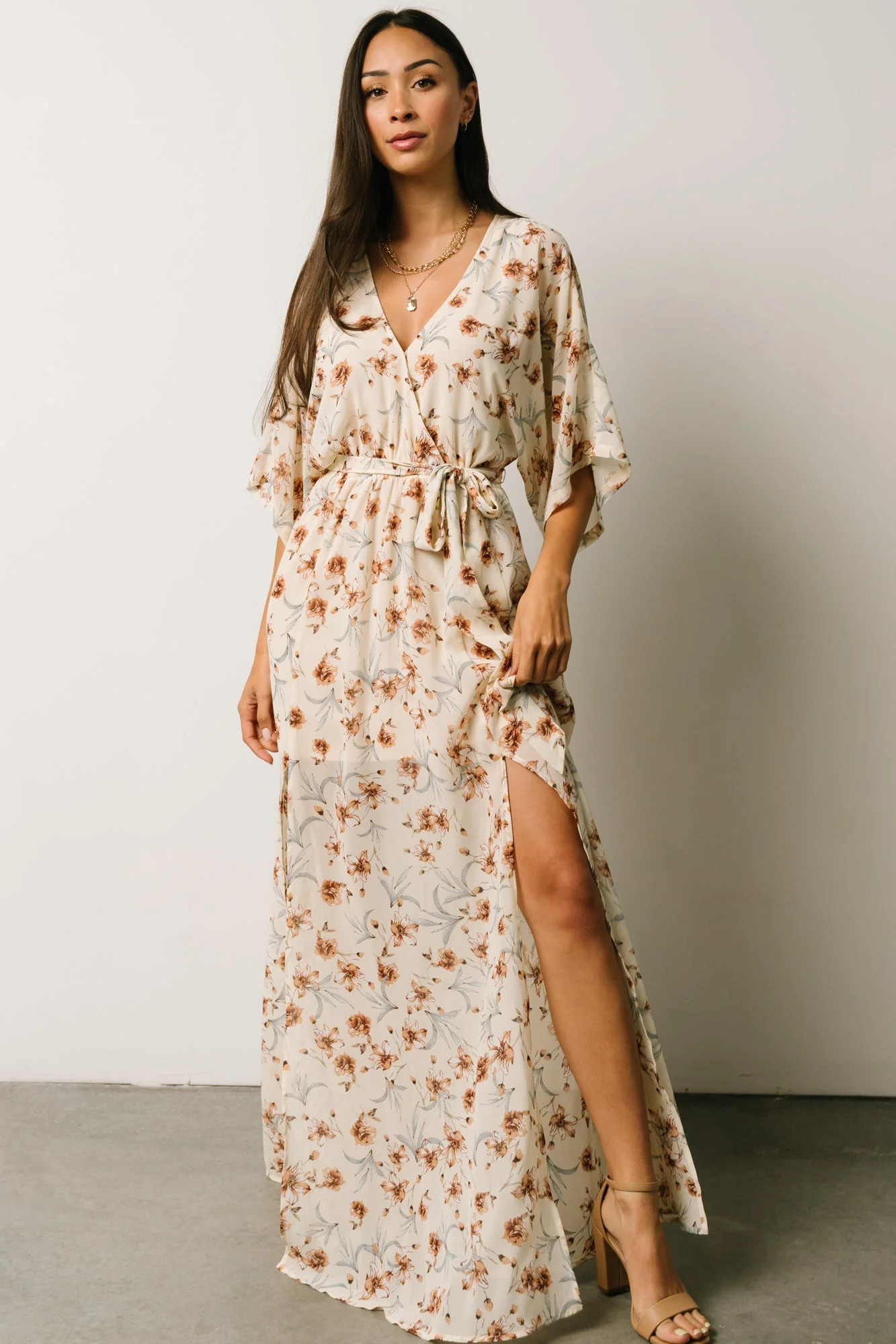 Corinth Maxi Dress | Cream Floral | Baltic Born