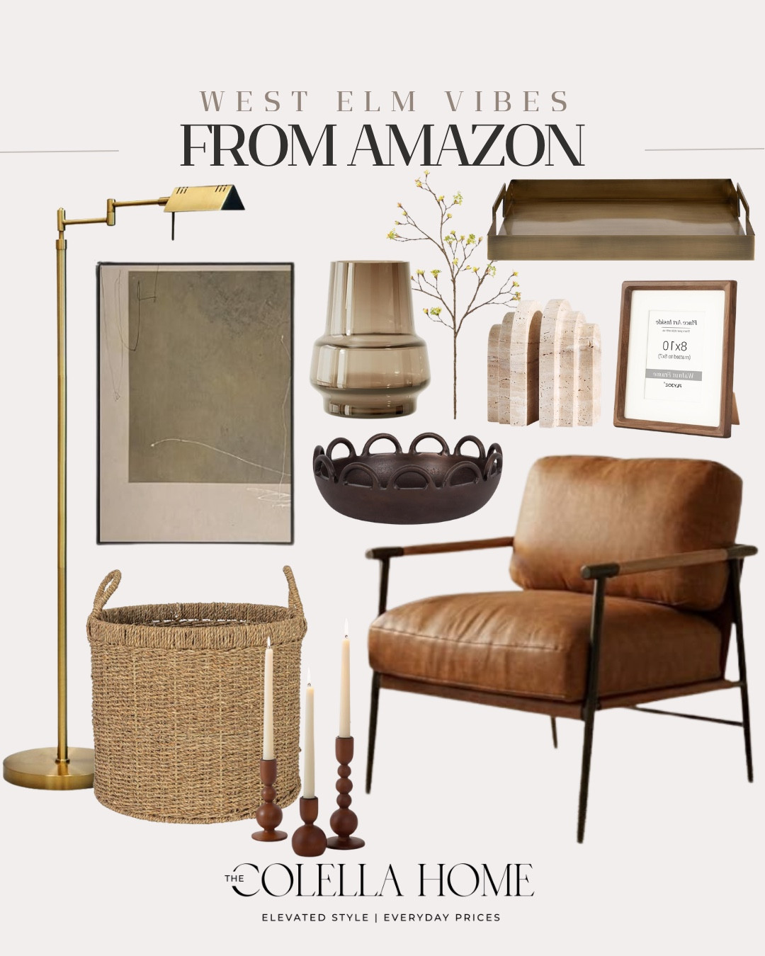 Designer looks for less includes accent chair, decorative bowl, wicker basket, candle stick holder, frame, book ends, vase, wall art, stems, floor lamp, and tray.

Home decor, designer looks for less, home accents, Amazon finds

#LTKHome #LTKSeasonal #LTKvlog