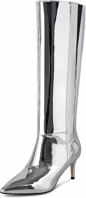 wetkiss Knee High Boots for Women, with Stiletto Heel and Pointed Toe Design, Classic and Sexy | Amazon (US)