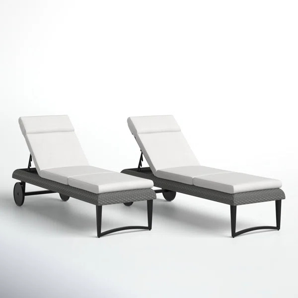 Yoko All Weather Wicker Chaise Lounge Set with Sunbrella Cushions (Set of 2) | Wayfair North America