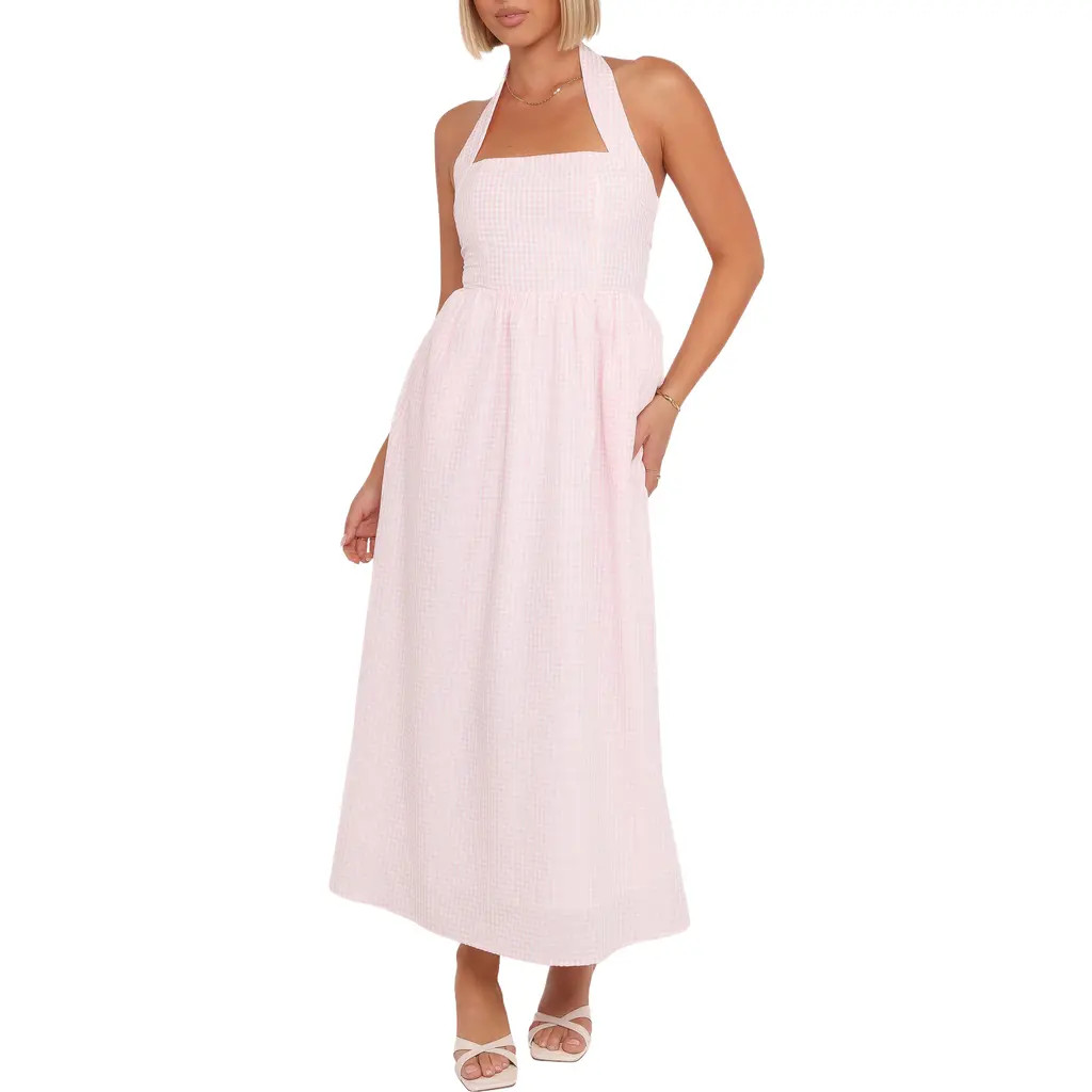 Petal & Pup Margerie Halter Dress in Pink Gingham at Nordstrom, Size 8 | Nordstrom